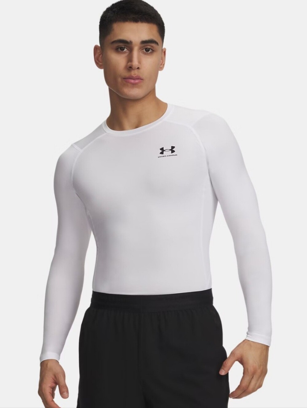 Under Armour HeatGear Armour   Compression White Long Sleeve Shirt Mens Size 2XL